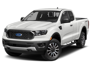 white 2022 ford ranger truck front angle right view
