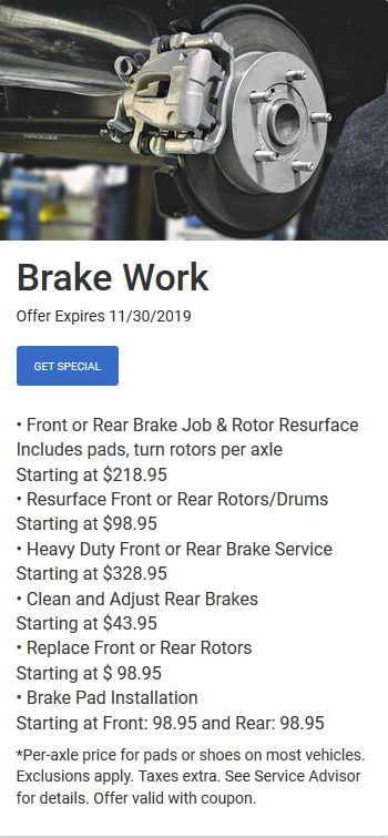 Brake Work Offer